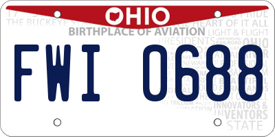 OH license plate FWI0688