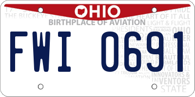 OH license plate FWI0691
