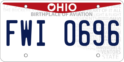 OH license plate FWI0696