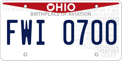 OH license plate FWI0700