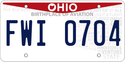 OH license plate FWI0704