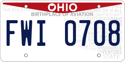 OH license plate FWI0708