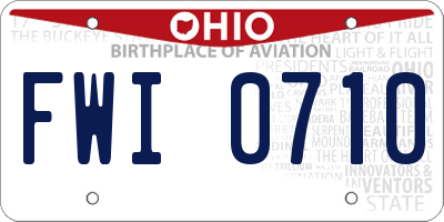 OH license plate FWI0710