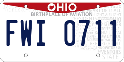 OH license plate FWI0711