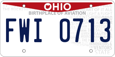 OH license plate FWI0713