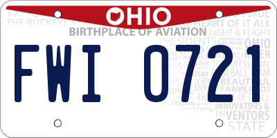 OH license plate FWI0721