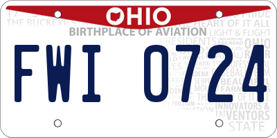 OH license plate FWI0724