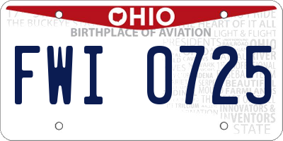 OH license plate FWI0725