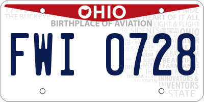 OH license plate FWI0728