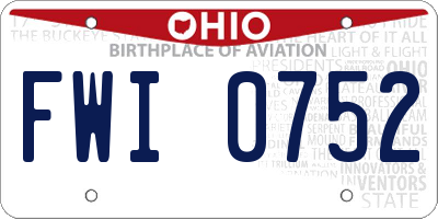 OH license plate FWI0752