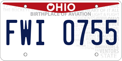 OH license plate FWI0755