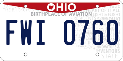 OH license plate FWI0760