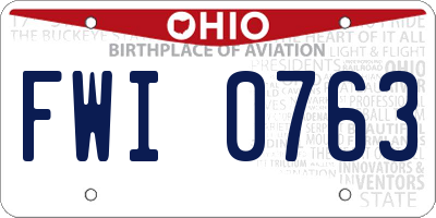 OH license plate FWI0763