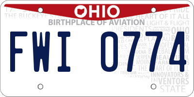 OH license plate FWI0774