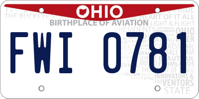 OH license plate FWI0781
