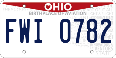 OH license plate FWI0782