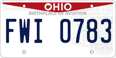 OH license plate FWI0783