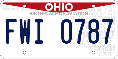 OH license plate FWI0787
