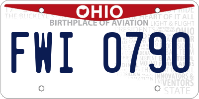 OH license plate FWI0790