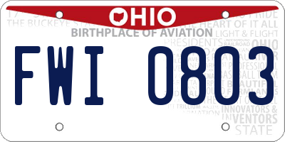 OH license plate FWI0803