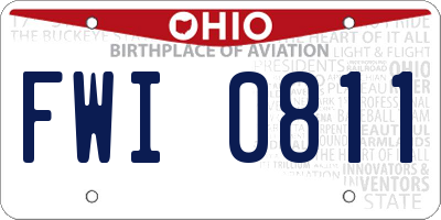 OH license plate FWI0811