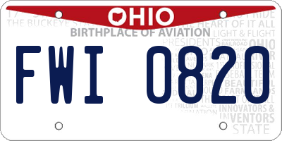 OH license plate FWI0820