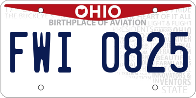 OH license plate FWI0825