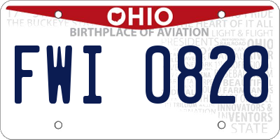 OH license plate FWI0828