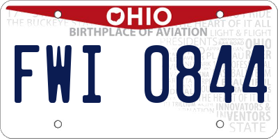 OH license plate FWI0844