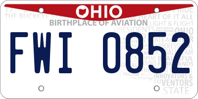 OH license plate FWI0852