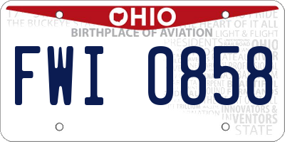 OH license plate FWI0858