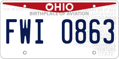 OH license plate FWI0863