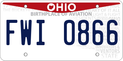 OH license plate FWI0866