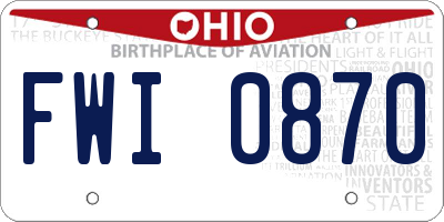 OH license plate FWI0870