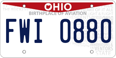 OH license plate FWI0880