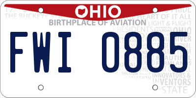 OH license plate FWI0885