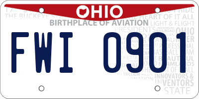 OH license plate FWI0901