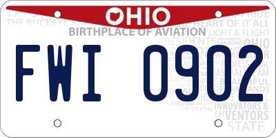 OH license plate FWI0902