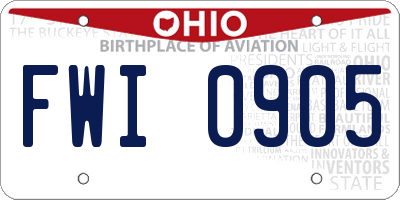 OH license plate FWI0905