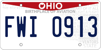 OH license plate FWI0913