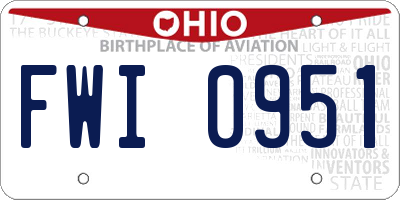 OH license plate FWI0951