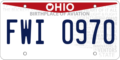 OH license plate FWI0970