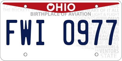 OH license plate FWI0977