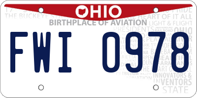 OH license plate FWI0978