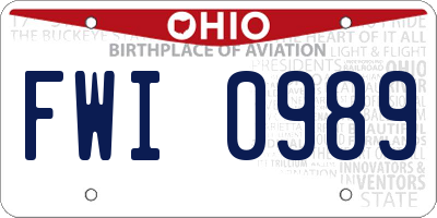 OH license plate FWI0989