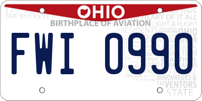 OH license plate FWI0990
