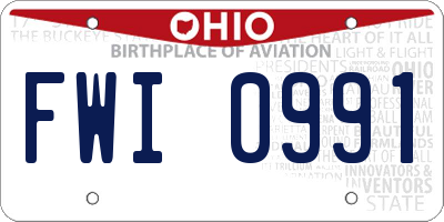 OH license plate FWI0991