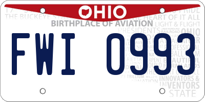 OH license plate FWI0993