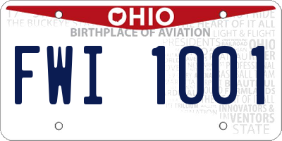 OH license plate FWI1001