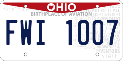 OH license plate FWI1007